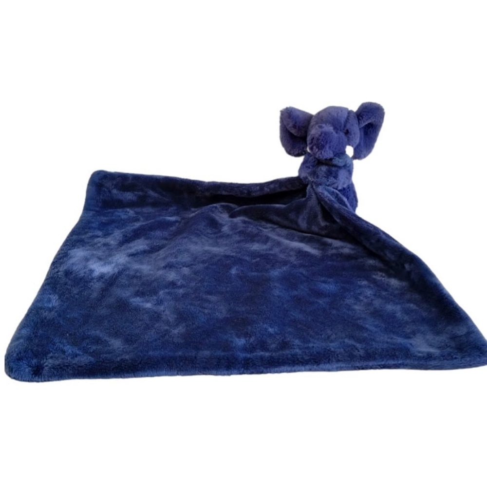 JELLYCAT Bashful Elephant Plush Pellets Soother Security Blanket Lovey Baby Blue